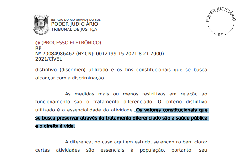 Mandado de Segurança por reabertura do comércio tem pedido negado